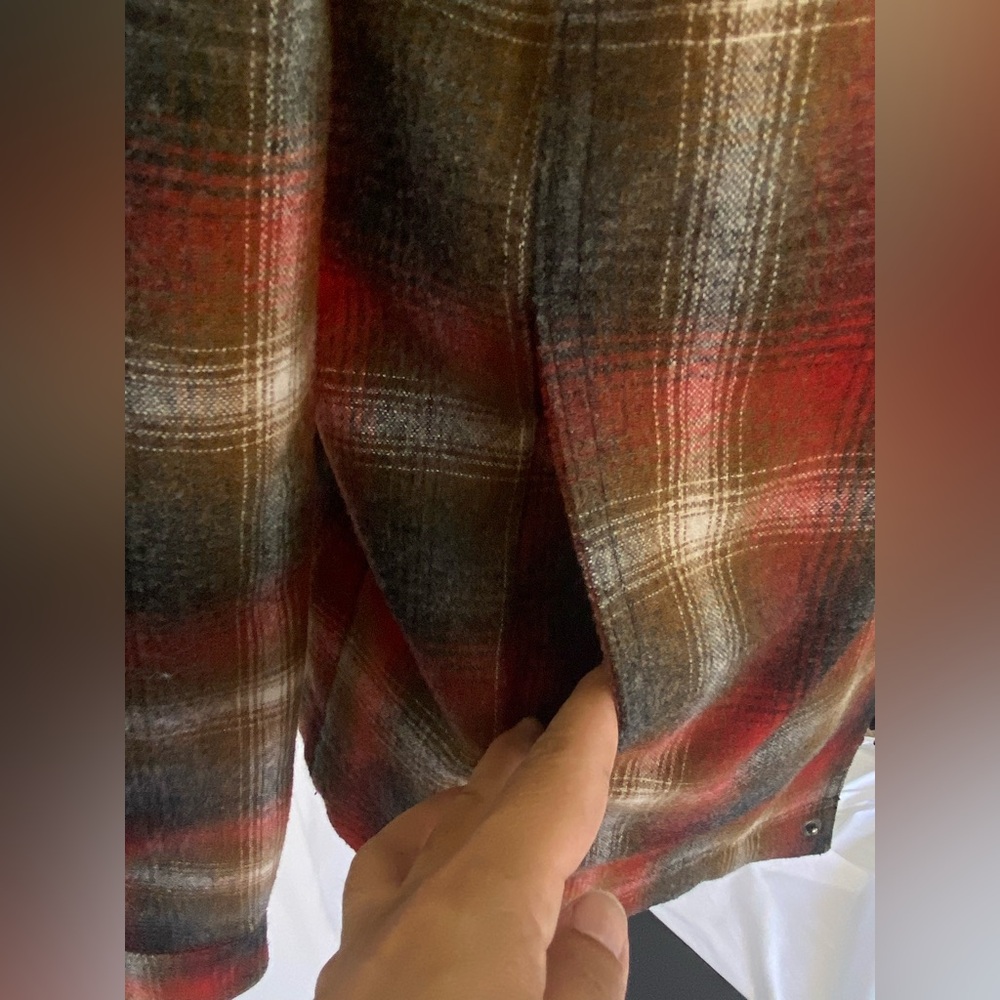 Pendleton Red and Brown Lightweight Plaid Shirt Jacket - Picture 6 of 7